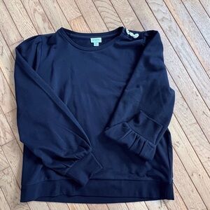 J.CREW light weight sweatshirt with crystal buttons.